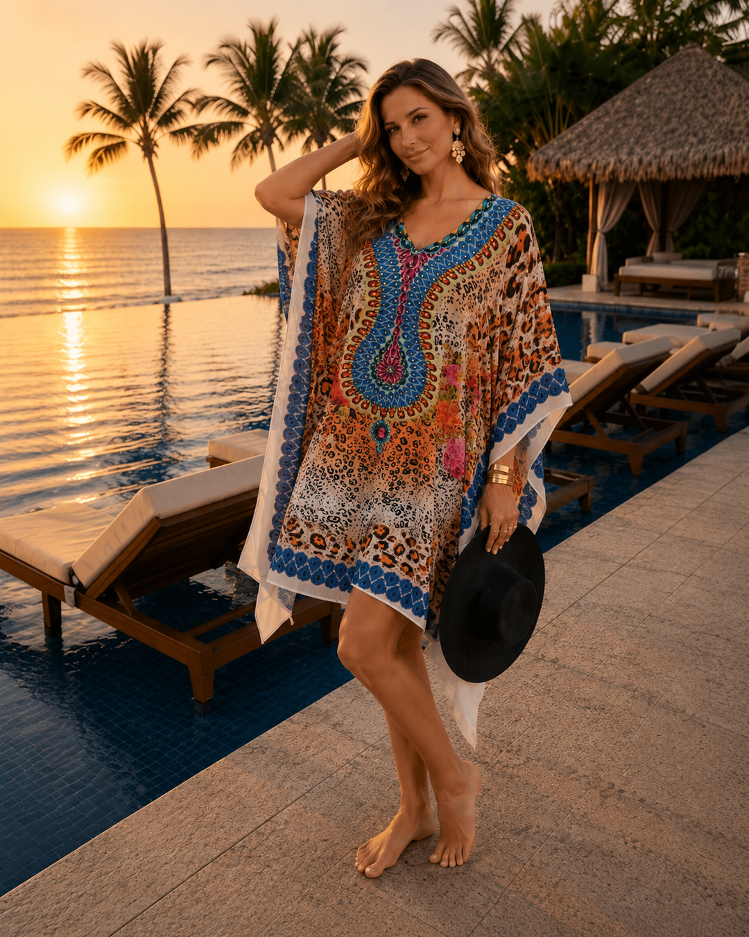 Kyra Bling Short Kaftan one size fits AU 12-20 - More Styles available
