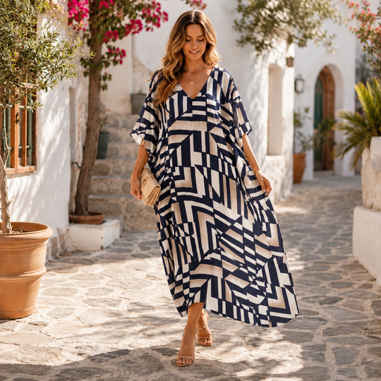 Maya Boho Black Brown kaftan - Sizes Available AU 14-32