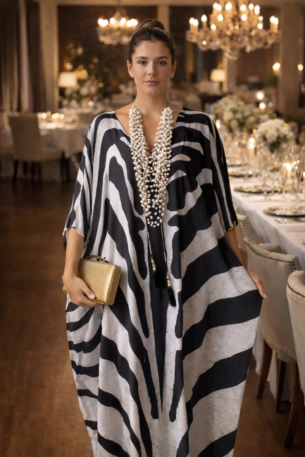 Coco Bella Milano’s Zeta White  kaftan 12-20