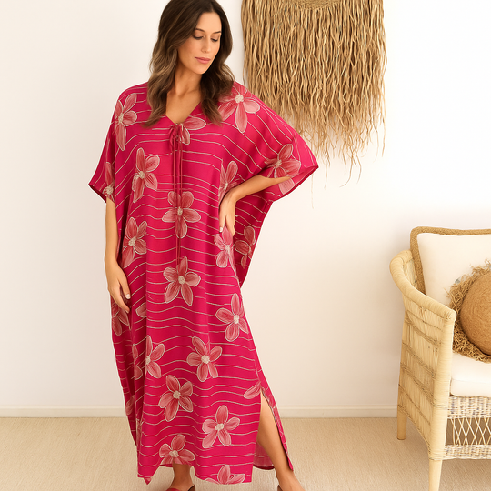Maya Fuchsia Bloom Bohemian kaftan