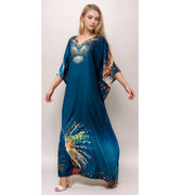 Blue Mia Embellished Kaftan Dress