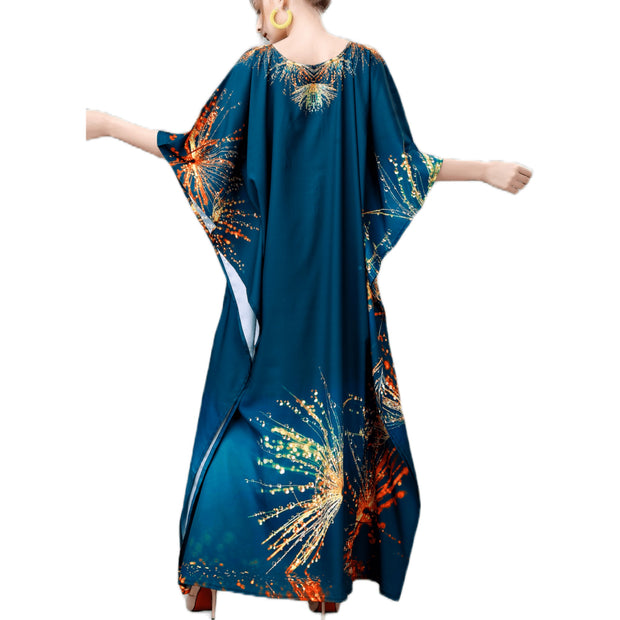 Blue Mia Embellished Kaftan Dress