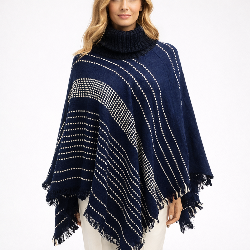 Blue  DEIA poncho shawl wrap