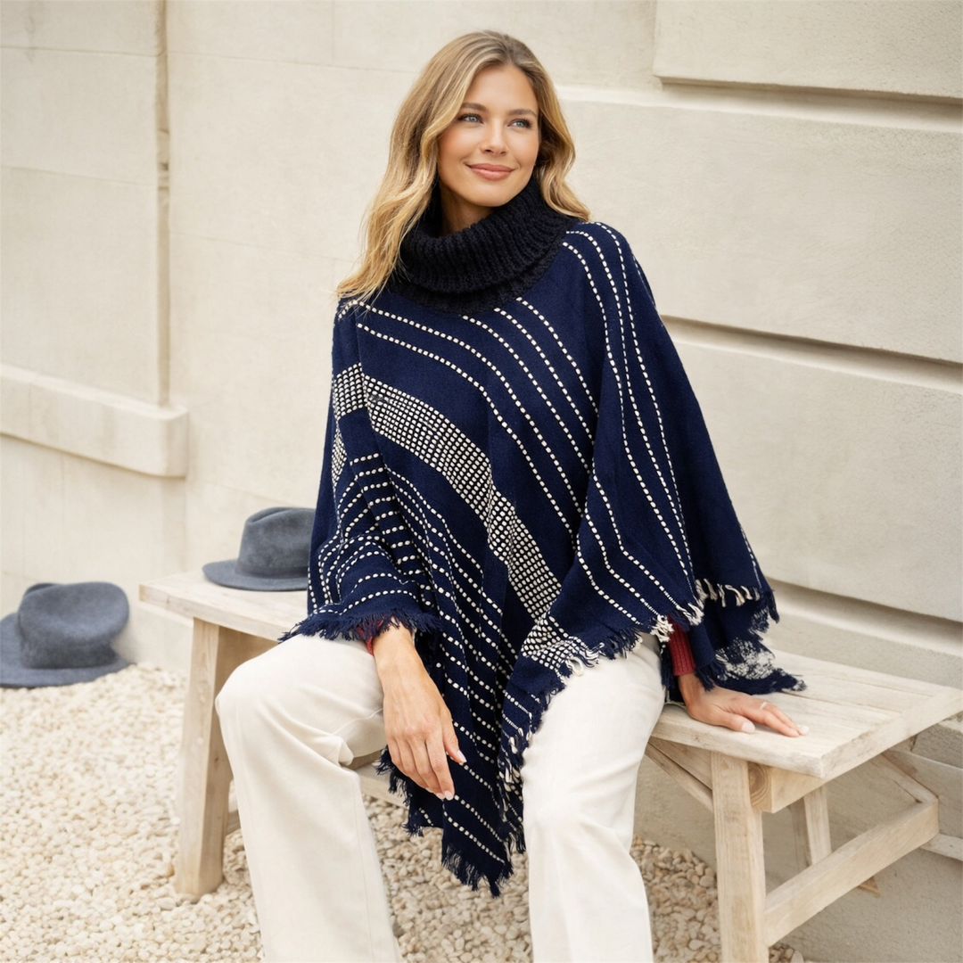 Blue  DEIA poncho shawl wrap