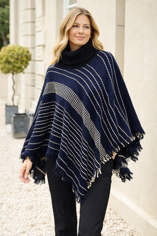 Blue  DEIA poncho shawl wrap