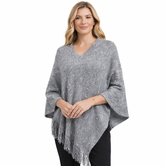 Free Size Winter Poncho - Versatile, Soft, & Comfortable -Beaded