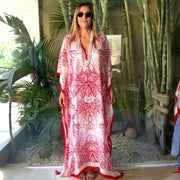 Coral White Silk Luxurious Coco Bella kaftan 12-20