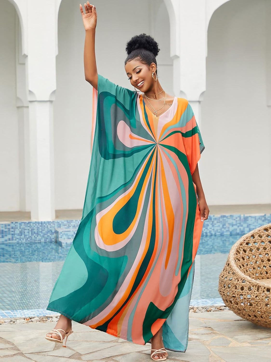 Mia Colourful Loose, casual Caftan -  AU 8-20