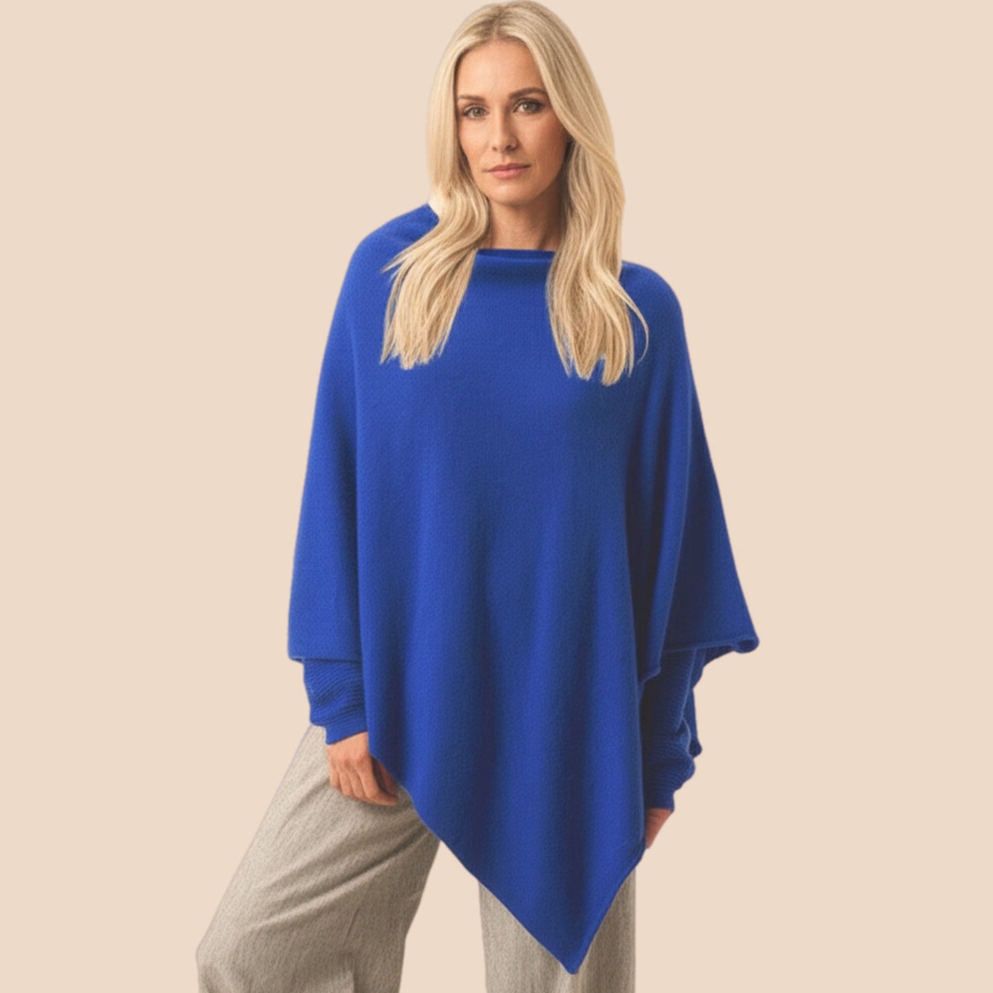 Women’s Pure Cashmere Oversized Julian Maya Poncho-More colours available