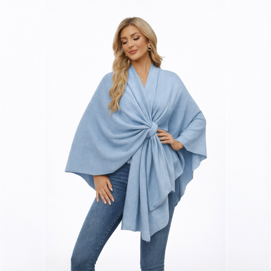 RITZY Front Closure Luxurious Maya Winter Cardigan Poncho Sweater