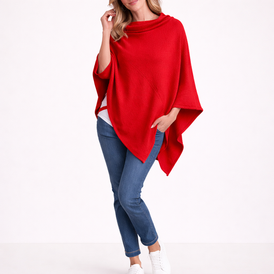 Ritzy Wool Blend Poncho One Size AU 8-18