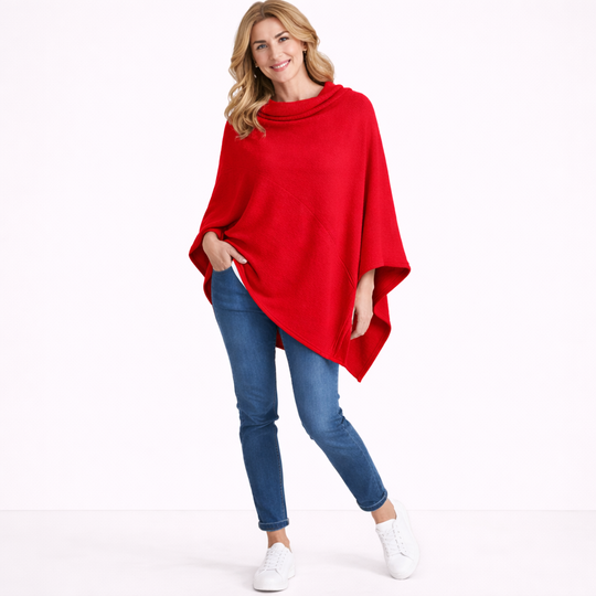 Ritzy Wool Blend Poncho One Size AU 8-18
