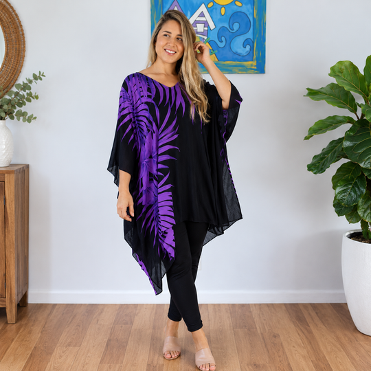 Purple Maya Short Top Tunic One Size -14-26