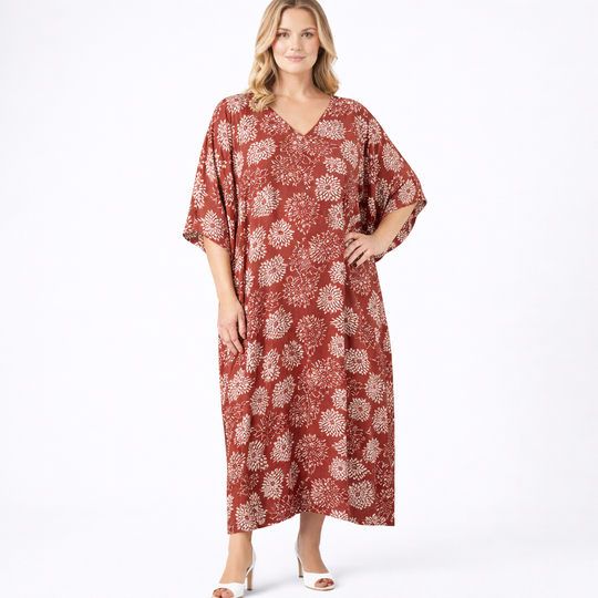 Rayon Tropical Sunflower Maya Kaftan