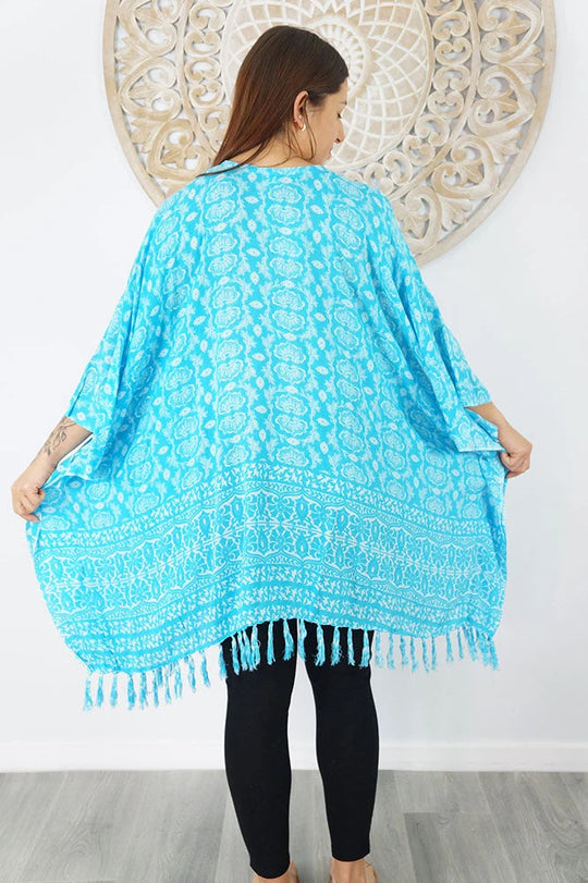 Tropical Maya Top Tunic Coverup Kaftan OFSA 14-26