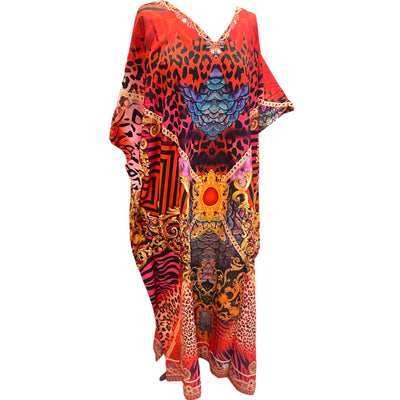 Red Embellished Maya kaftan AU 12-26