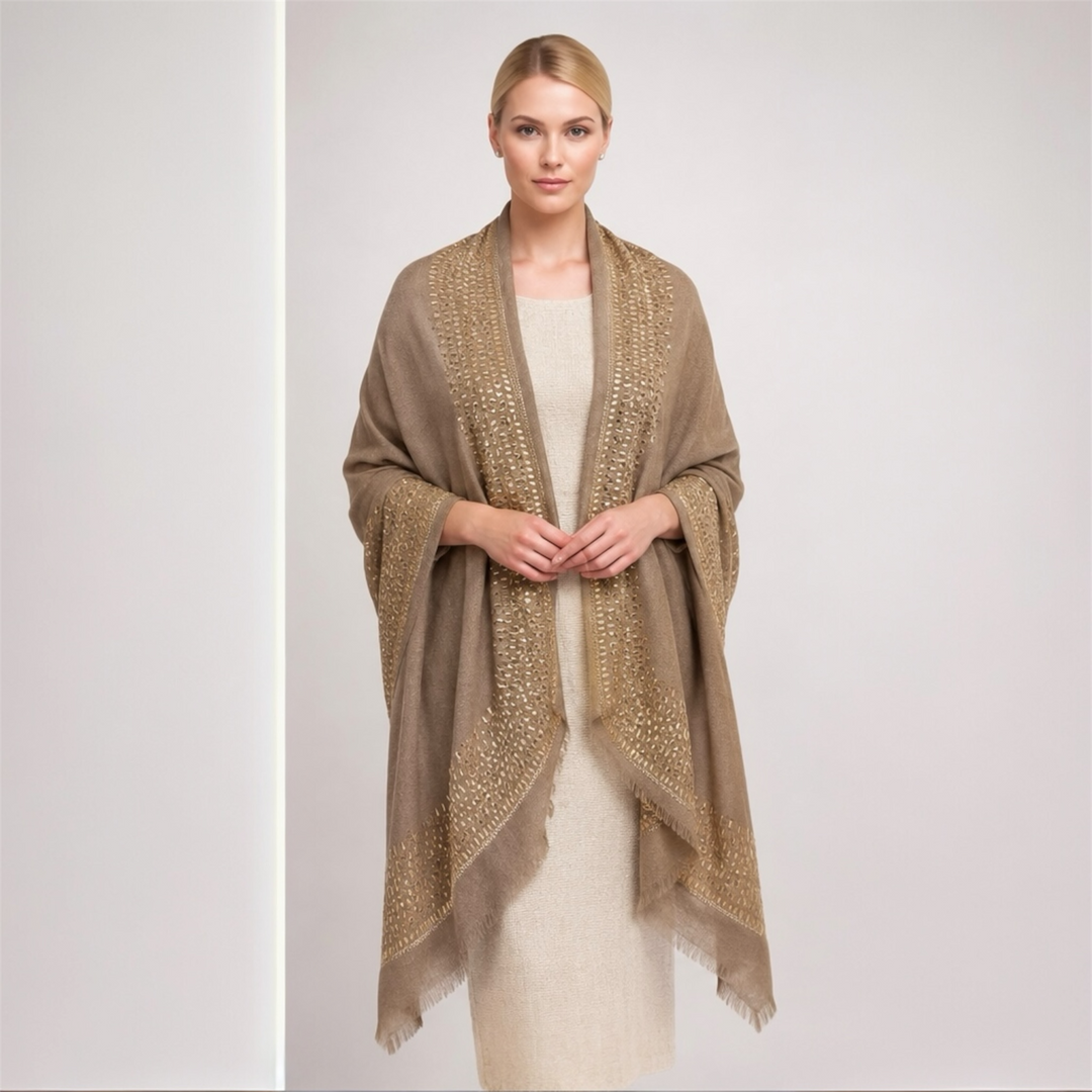 Handwoven Bling Pure Cashmere Julian Scarf Shawl/Wrap