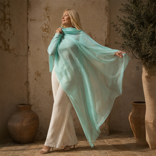 Julian 100% Cashmere Ultra fine  oversized scarf/ wrap/ shawl-Ice Mint