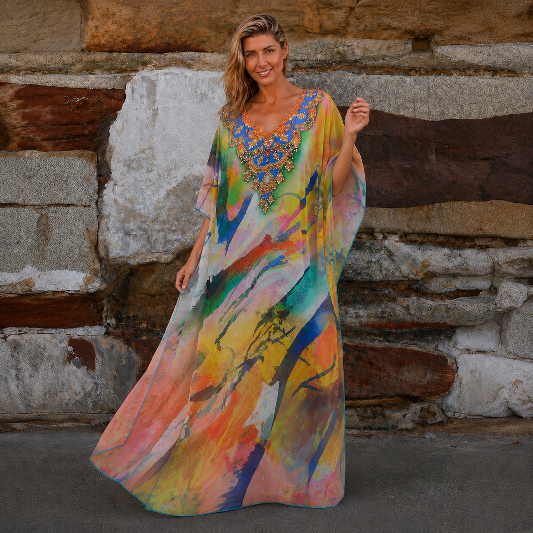 Mia Embellished Kaftan – AU 8-16  Summer Look