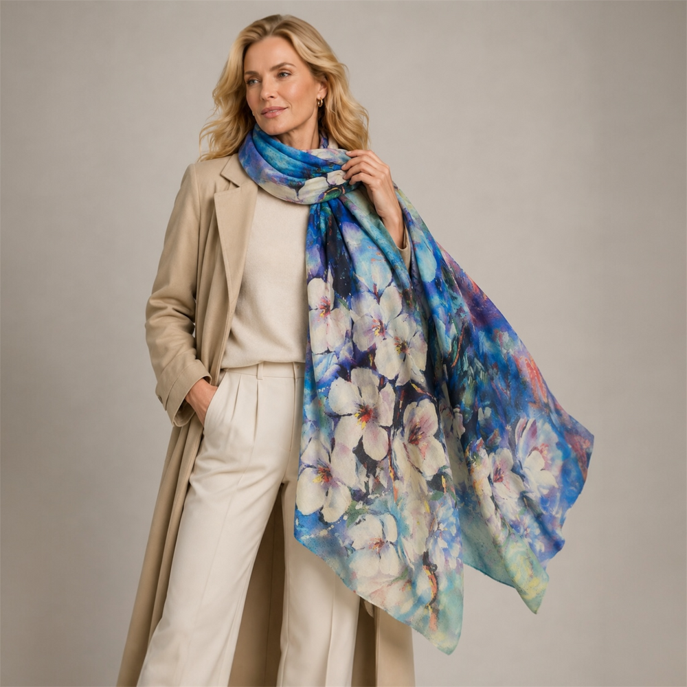 Artisans Print Pure Cashmere Julian Scarf-Glory Hues