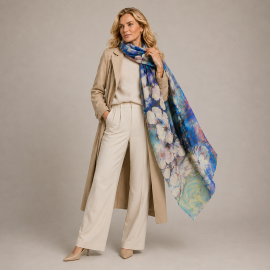 Artisans Print Pure Cashmere Julian Scarf-Glory Hues