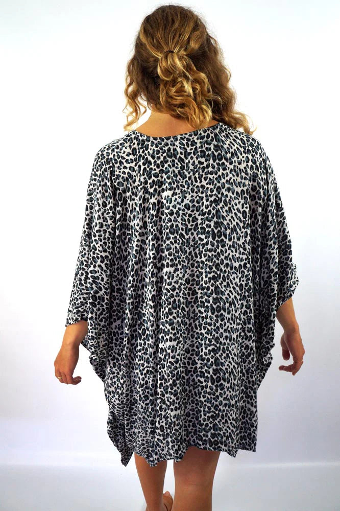 Leopard Maya Top Tunic Kaftan  14-26