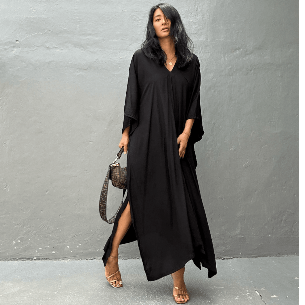 Coco Bella Black Plain Kaftan 12-20