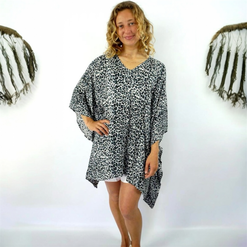 Leopard Maya Top Tunic Kaftan  14-26