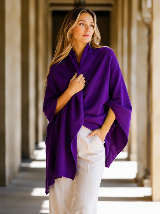Julian Cashmere Extra large Travel Wrap/Shawl-Purple