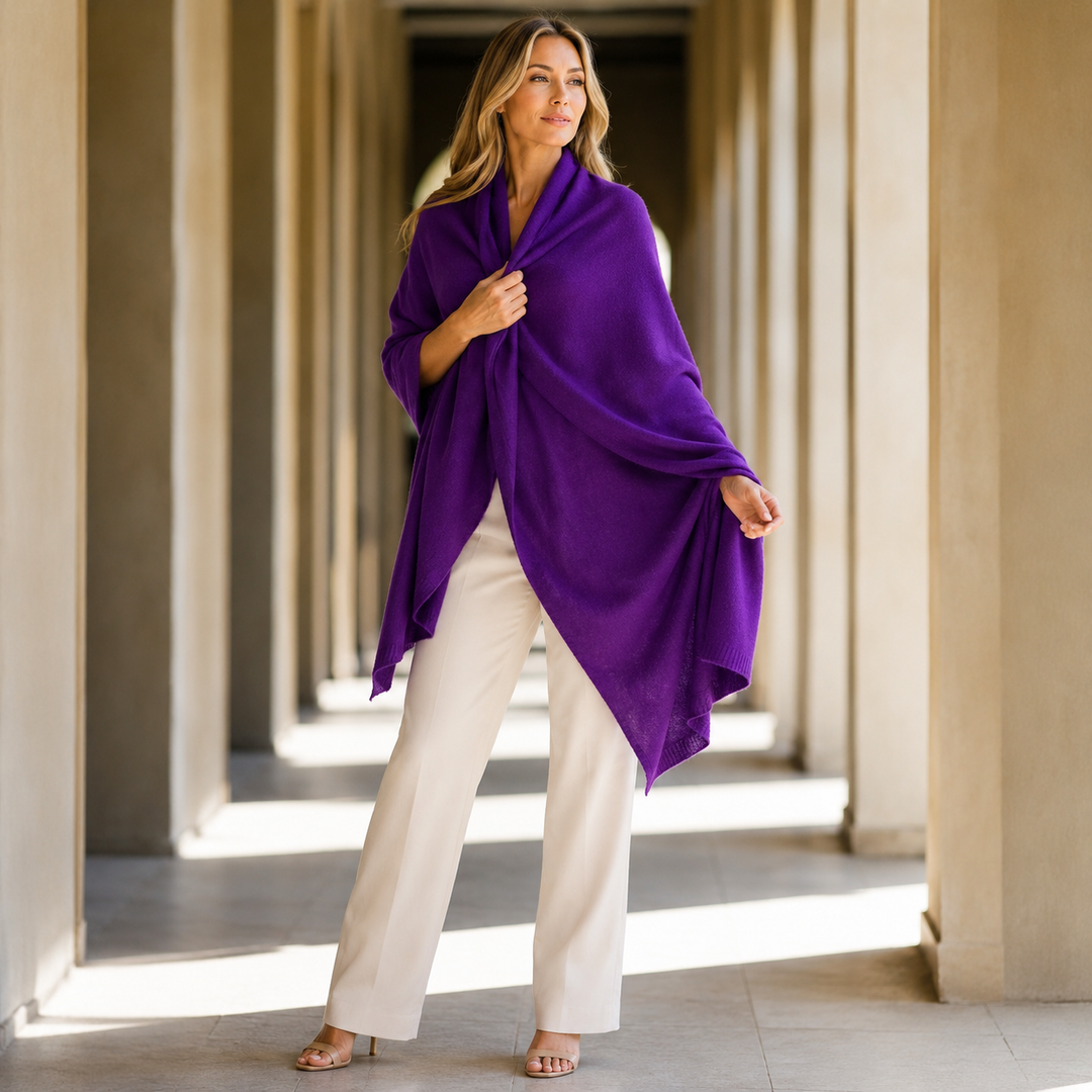Julian Cashmere Extra large Travel Wrap/Shawl-Purple