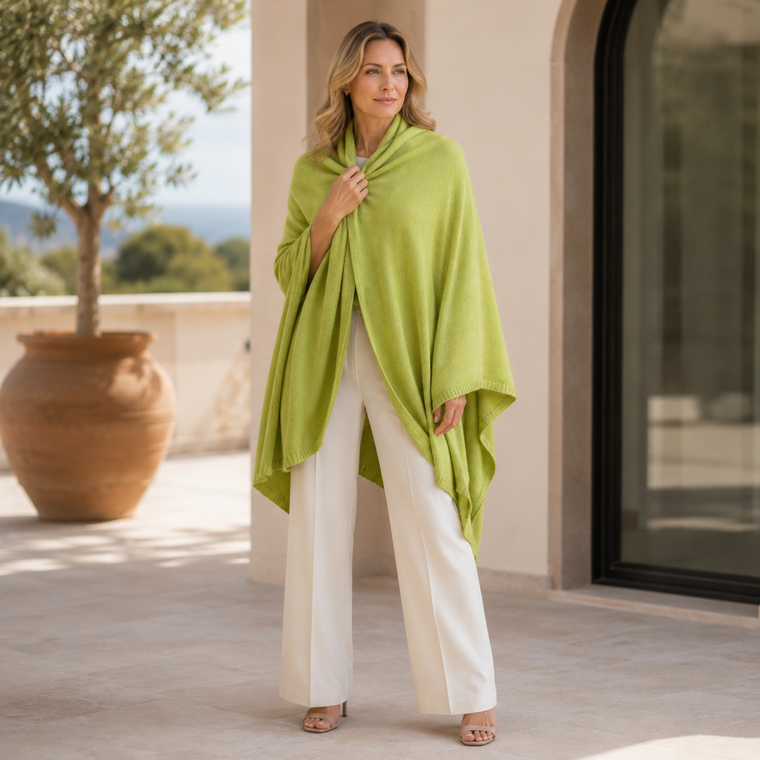 Julian Cashmere Extra large Travel Wrap/Shawl-Sage Pistachio