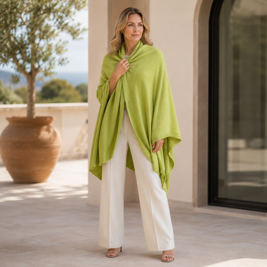 Julian Cashmere Extra large Travel Wrap/Shawl-Sage Pistachio