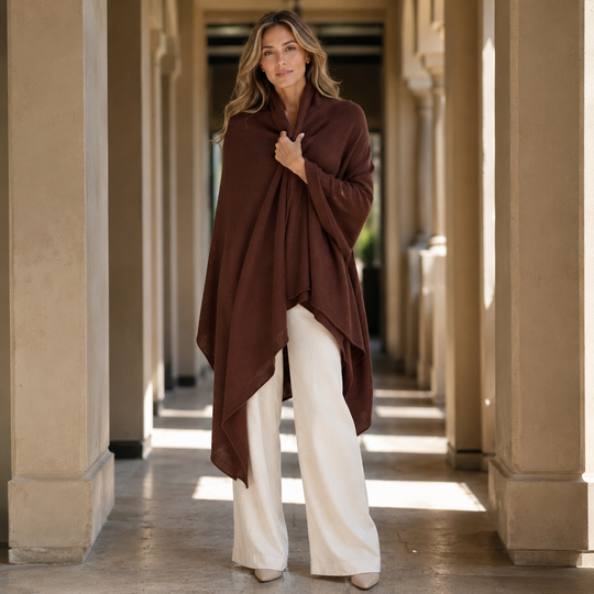 100% Cashmere 2 ply Knitted Julian Oversized Wrap -Unisex -30 Colours available
