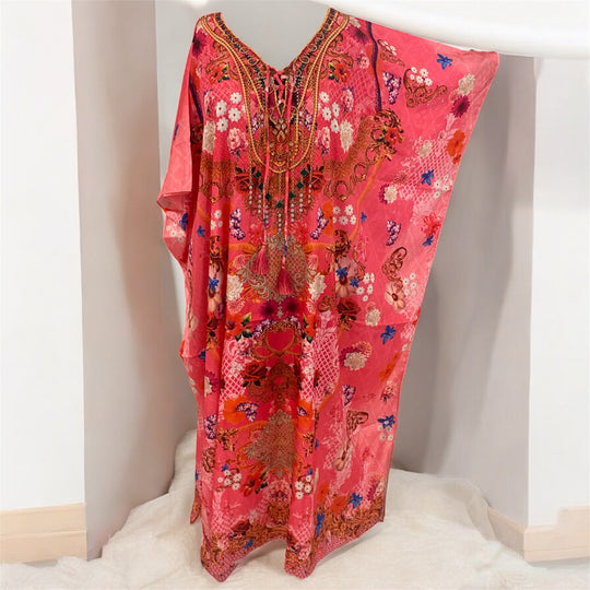 Maya Flora Fiesta Long Kaftan Dress Sizes Available AU 12-32