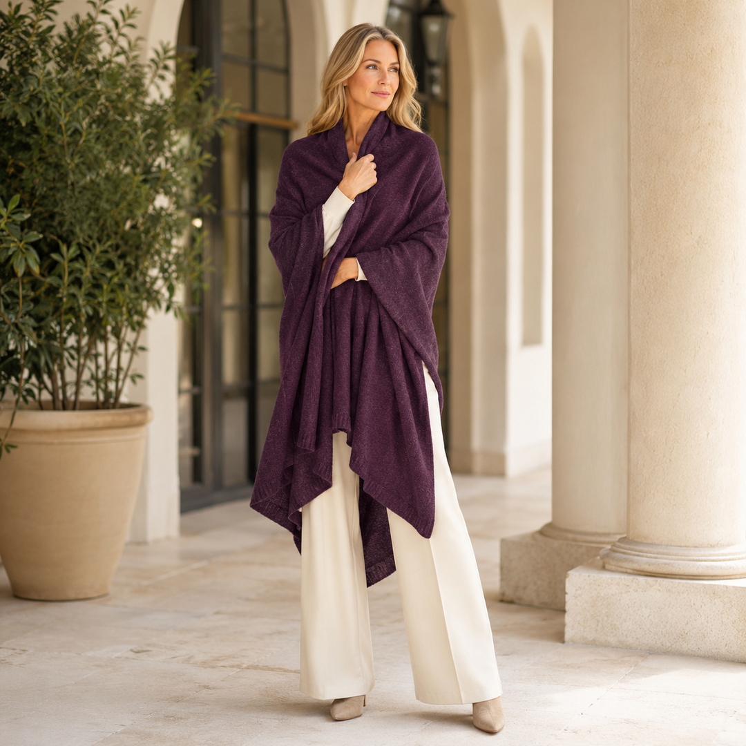100% Cashmere 2 ply Knitted Julian Oversized Wrap -Unisex -30 Colours available