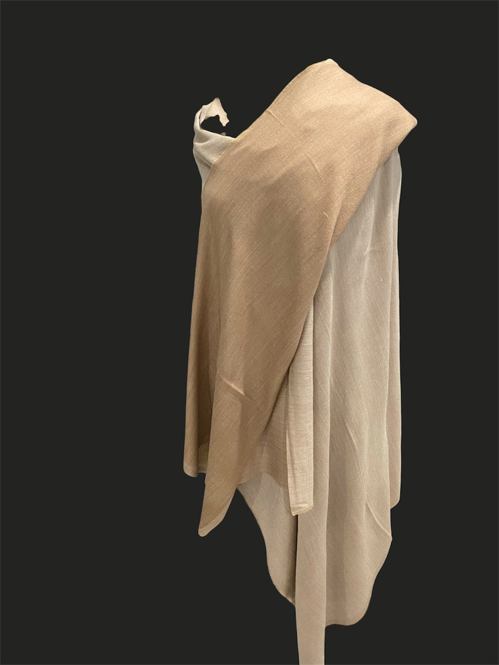 Natural Oversized Pure Cashmere Julian Wrap Shawl.