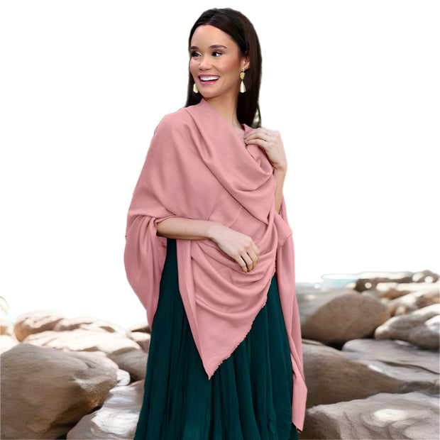 Blush Pink Julian Quartz 100% cashmere oversized scarf/ wrap/ shawl