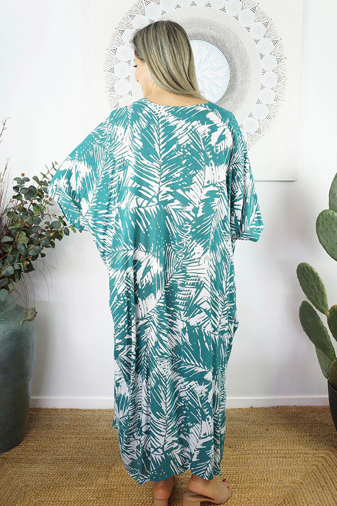 Teal Maya Kaftan OSFA 14-26