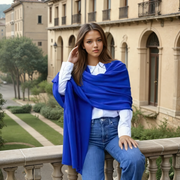 Julian 100% Pashmina Cashmere Extra large Travel Wrap/Shawl-Royal Blue