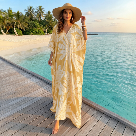 Maya Ocea Cotton Kaftan Dress - Sizes Available AU 12-30