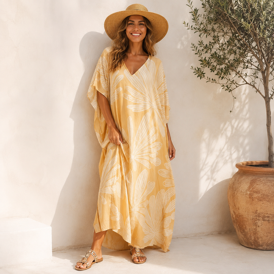 Maya Ocea Cotton Kaftan Dress - Sizes Available AU 12-30