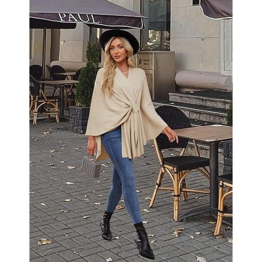 RITZY Front Closure Luxurious Maya Winter Cardigan Poncho Sweater-10 colours available