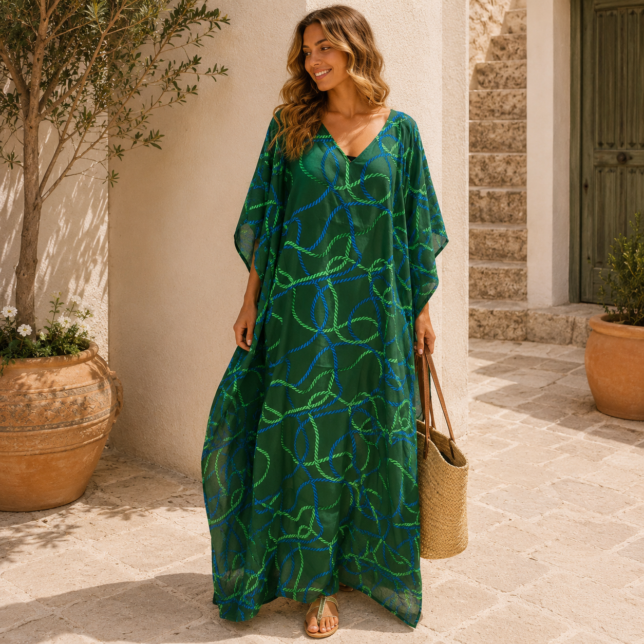 Maya Greekesa Cotton Kaftan Dress - Sizes Available AU 12-30