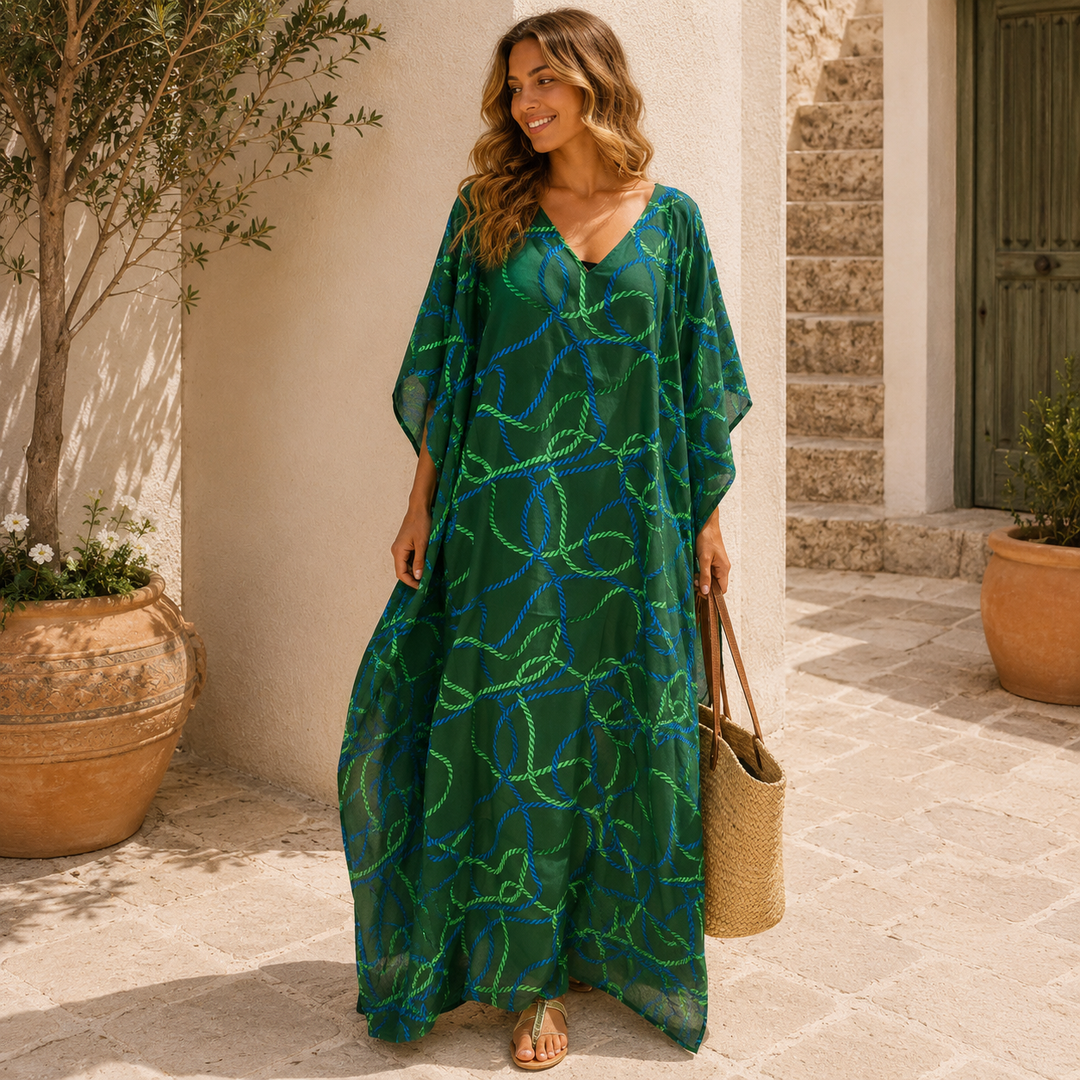 Maya Greekesa Cotton Kaftan Dress - Sizes Available AU 12-30