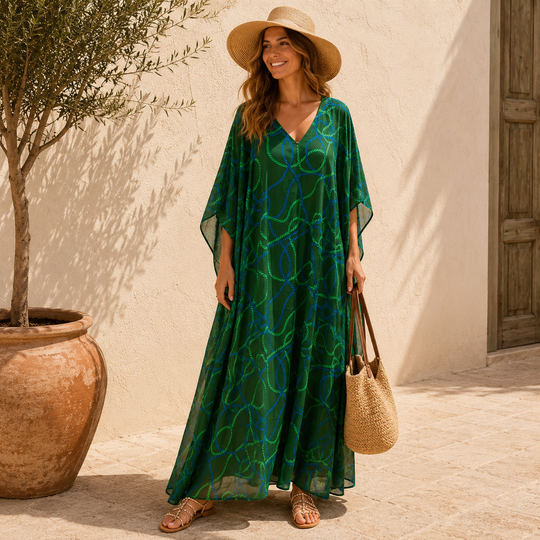 Maya Greekesa Cotton Kaftan Dress - Sizes Available AU 12-30