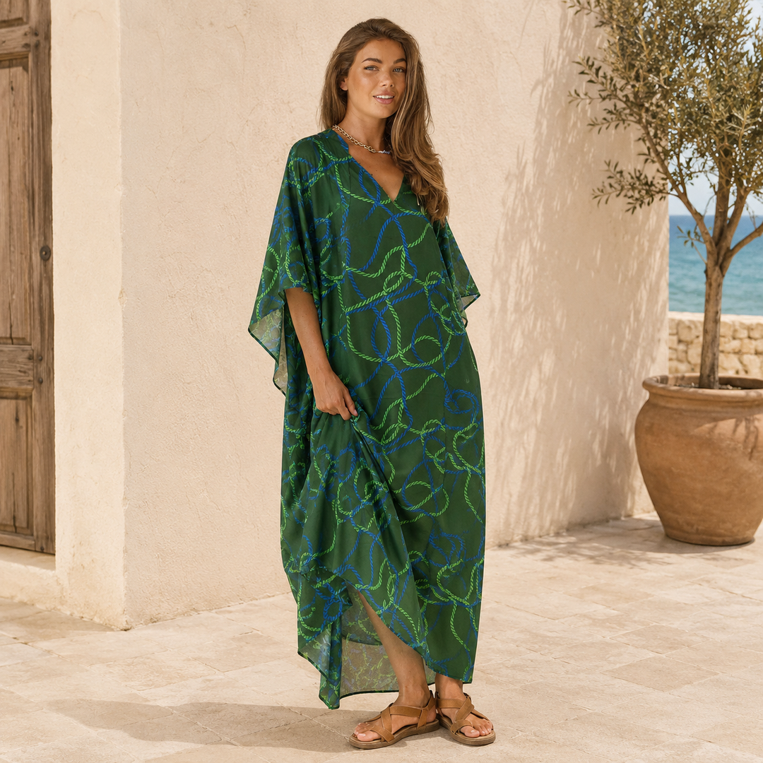 Maya Greekesa Cotton Kaftan Dress - Sizes Available AU 12-30