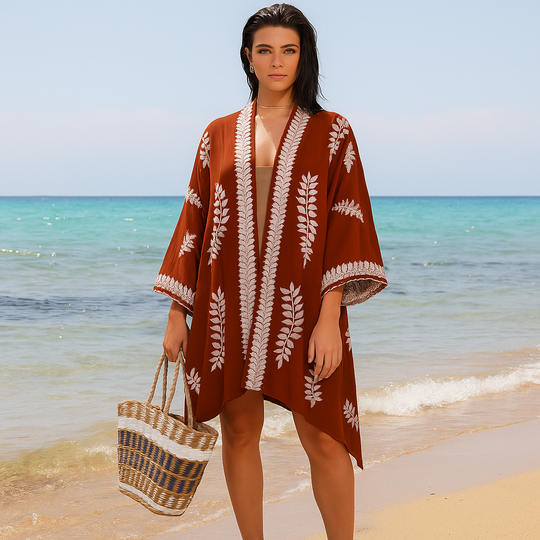 Maya Embroidered Cover up Kimono OFSA AU 10-22