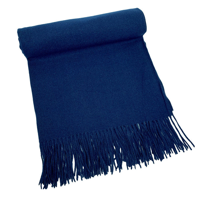 Blue Fringe wool blend Scarf