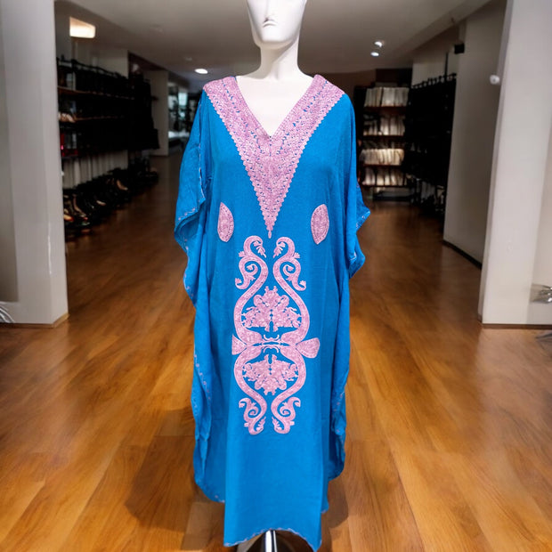 Mia Long Embroidered Cotton Kaftan