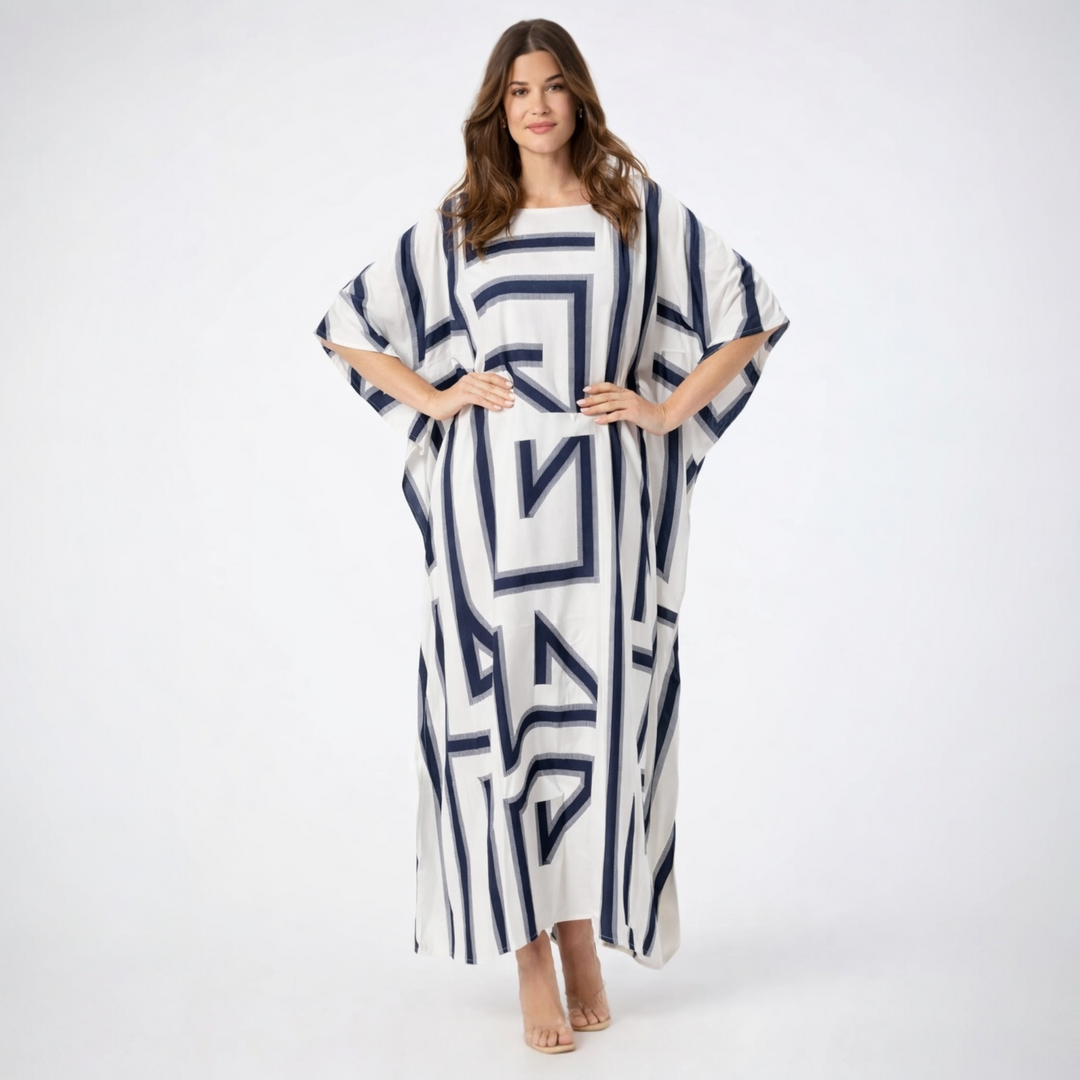 Maya Geo Kaftan Dress.Sizes Available AU 16-26